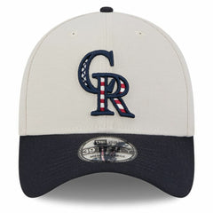 Colorado Rockies 2024 Fourth of July 39THIRTY Flex Hat - Khaki/Black | New Era