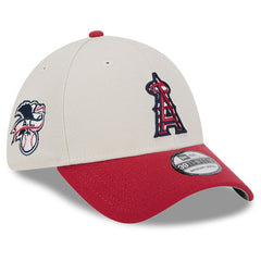 Los Angeles Angels 2024 Fourth of July 39THIRTY Flex Hat - Khaki/Red | New Era