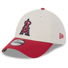Los Angeles Angels 2024 Fourth of July 39THIRTY Flex Hat - Khaki/Red | New Era
