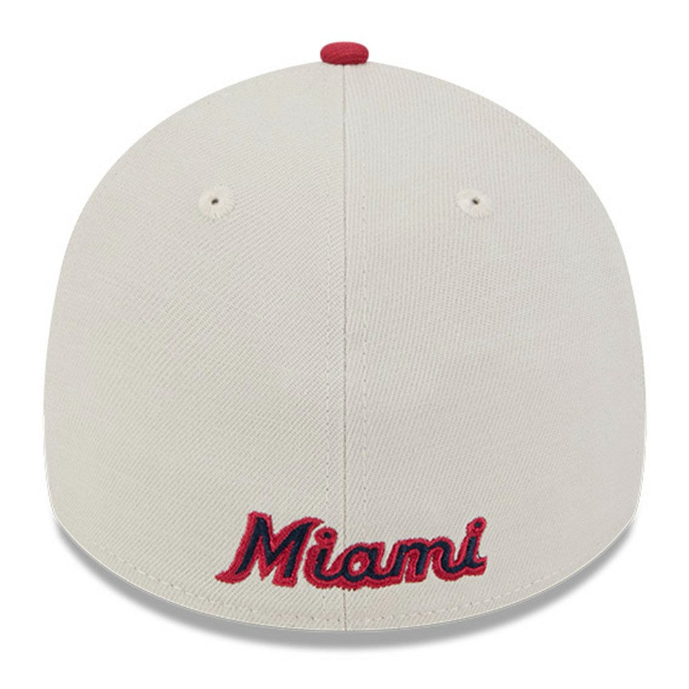 Miami Marlins 2024 Fourth of July 39THIRTY Flex Hat - Khaki/Red | New Era