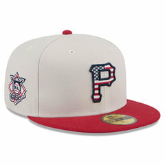 Pittsburgh Pirates 2024 Fourth of July 59FIFTY Fitted Hat - Khaki/Red | New Era