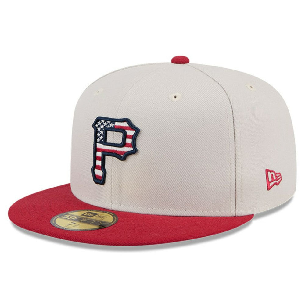 Pittsburgh Pirates 2024 Fourth of July 59FIFTY Fitted Hat - Khaki/Red | New Era