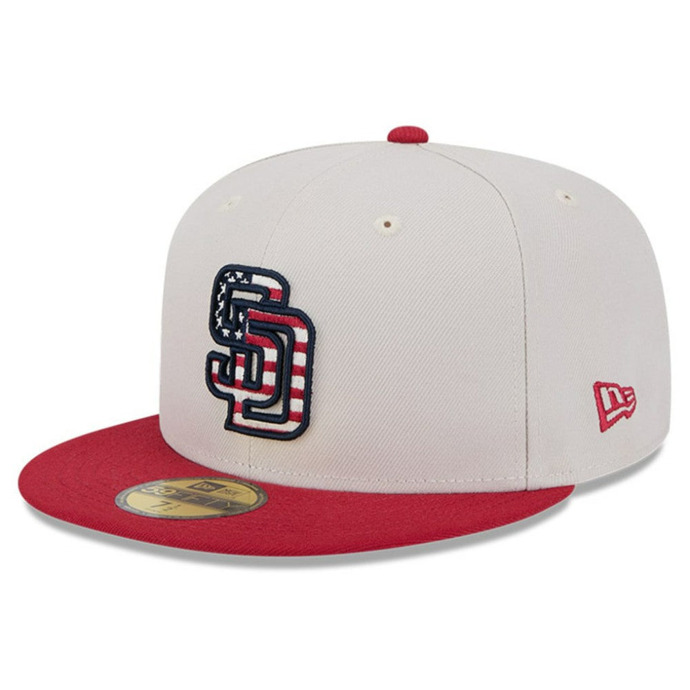 San Diego Padres 2024 Fourth of July 59FIFTY Fitted Hat - Khaki/Red | New Era