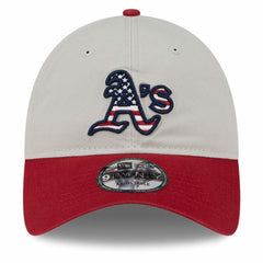 Athletics 2024 Fourth of July 9TWENTY Adjustable Hat - Khaki/Red | New Era