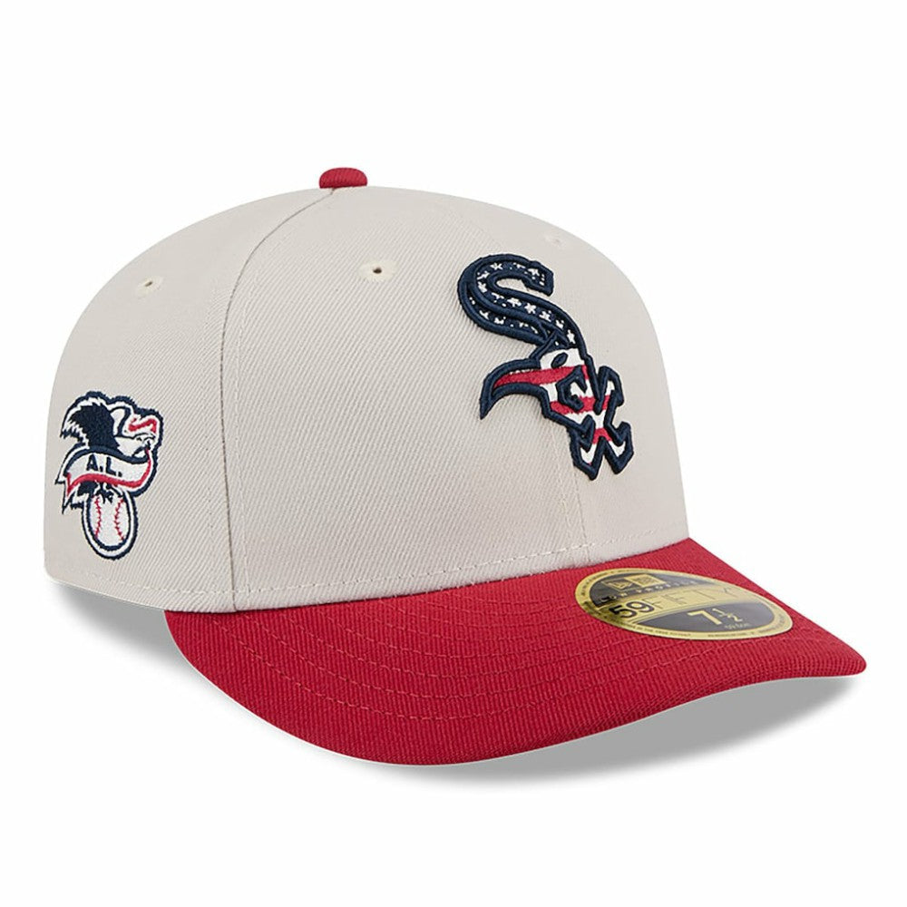 Chicago White Sox 2024 Fourth of July Low Profile 59FIFTY Fitted Hat - Khaki/Red | New Era