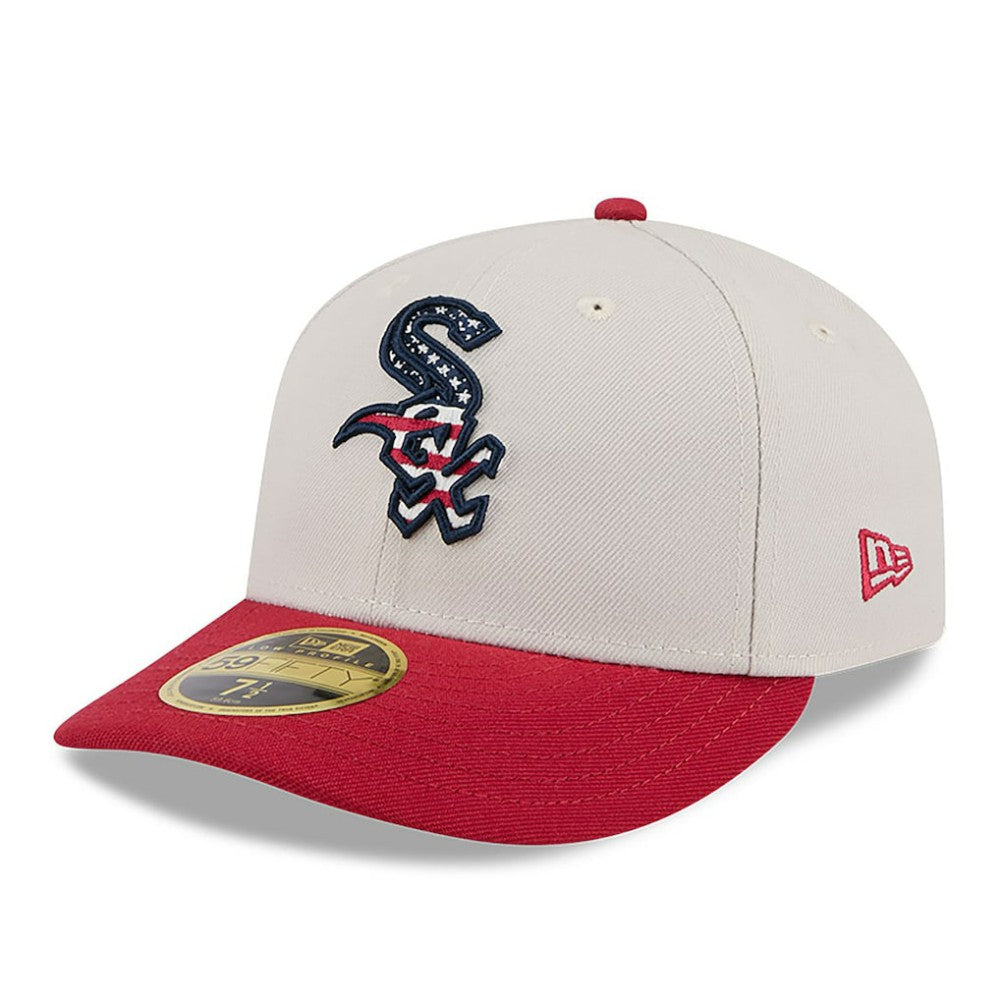 Chicago White Sox 2024 Fourth of July Low Profile 59FIFTY Fitted Hat - Khaki/Red | New Era