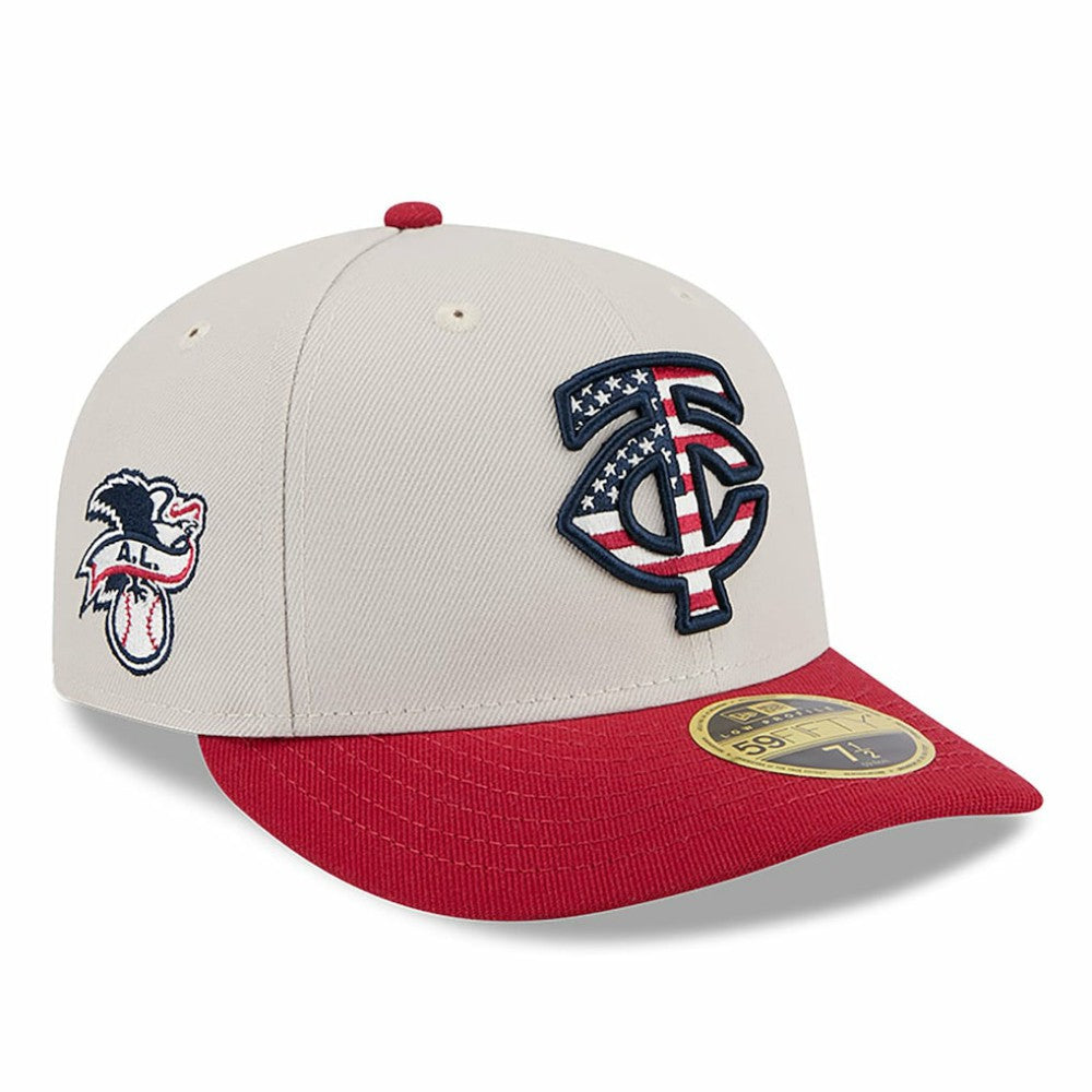 Minnesota Twins 2024 Fourth of July Low Profile 59FIFTY Fitted Hat - Khaki/Red | New Era