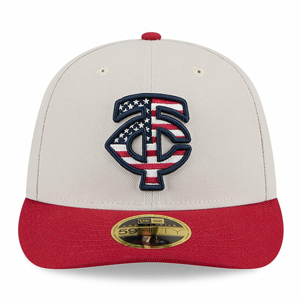 Minnesota Twins 2024 Fourth of July Low Profile 59FIFTY Fitted Hat - Khaki/Red | New Era