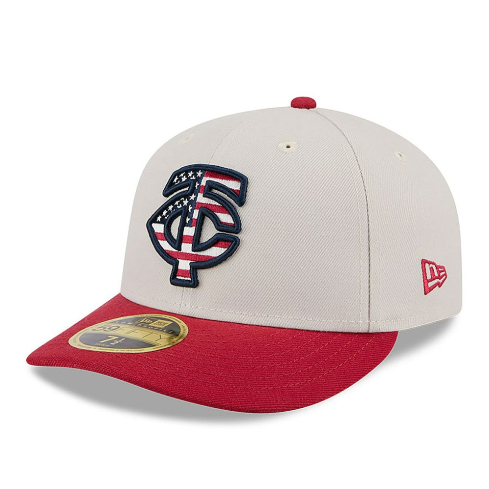 Minnesota Twins 2024 Fourth of July Low Profile 59FIFTY Fitted Hat - Khaki/Red | New Era