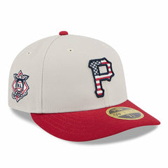 Pittsburgh Pirates 2024 Fourth of July Low Profile 59FIFTY Fitted Hat - Khaki/Red | New Era