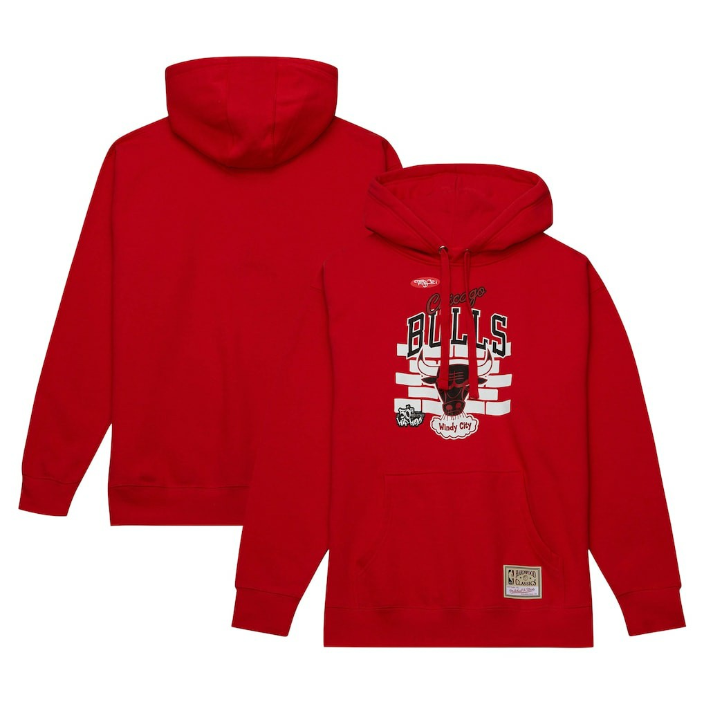 Chicago Bulls x Tats Cru Hardwood Classics Brick Pullover Hoodie sale - Red | Mitchell & Ness discount
