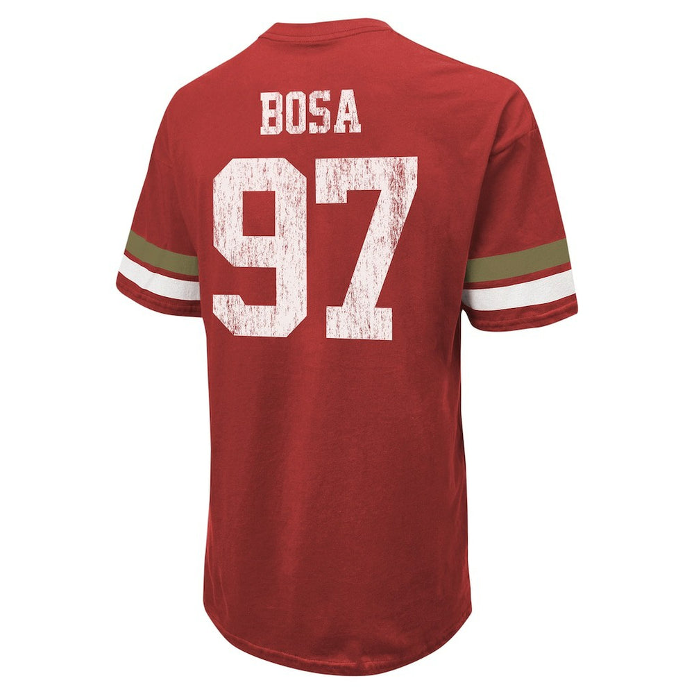 Nick Bosa San Francisco 49ers Majestic Threads Name & Number Oversized Fit T-Shirt - Scarlet cheap