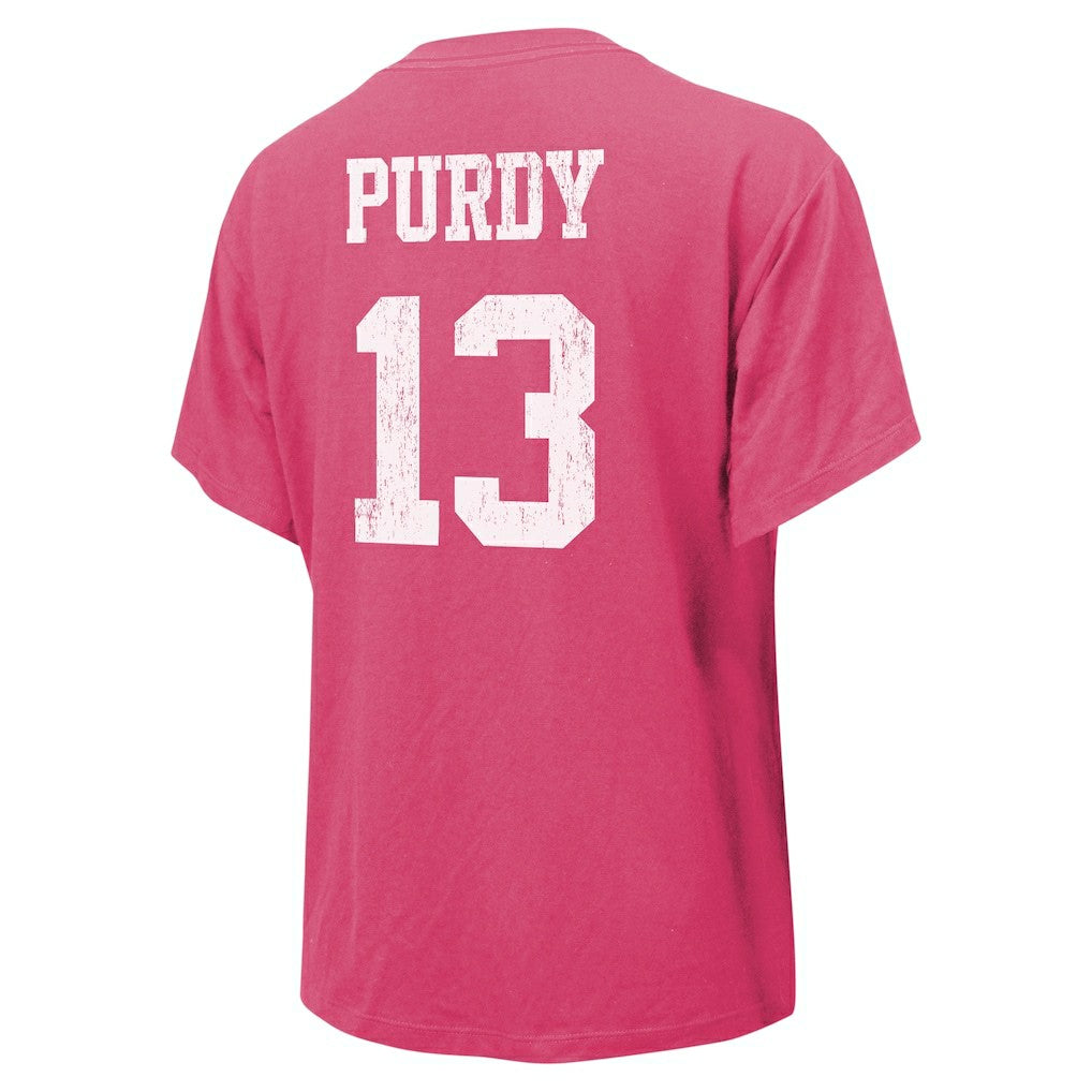 Brock Purdy San Francisco 49ers Majestic Threads Women's Name & Number T-Shirt - Pink for sale