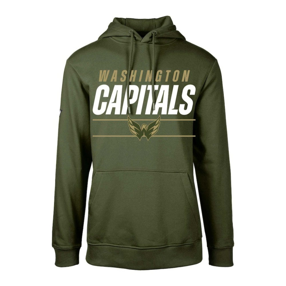 Washington Capitals Levelwear Youth Podium Fleece Pullover Hoodie Olive
