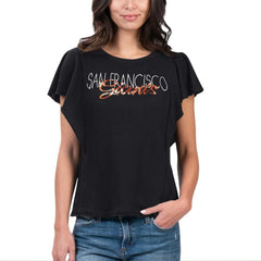 San Francisco Giants G-III 4Her by Carl Banks Women's Crowd Wave T-Shirt - Black