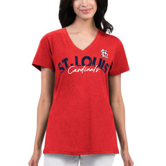 St. Louis Cardinals G-III 4Her by Carl Banks Women's Key Move V-Neck T-Shirt - Red