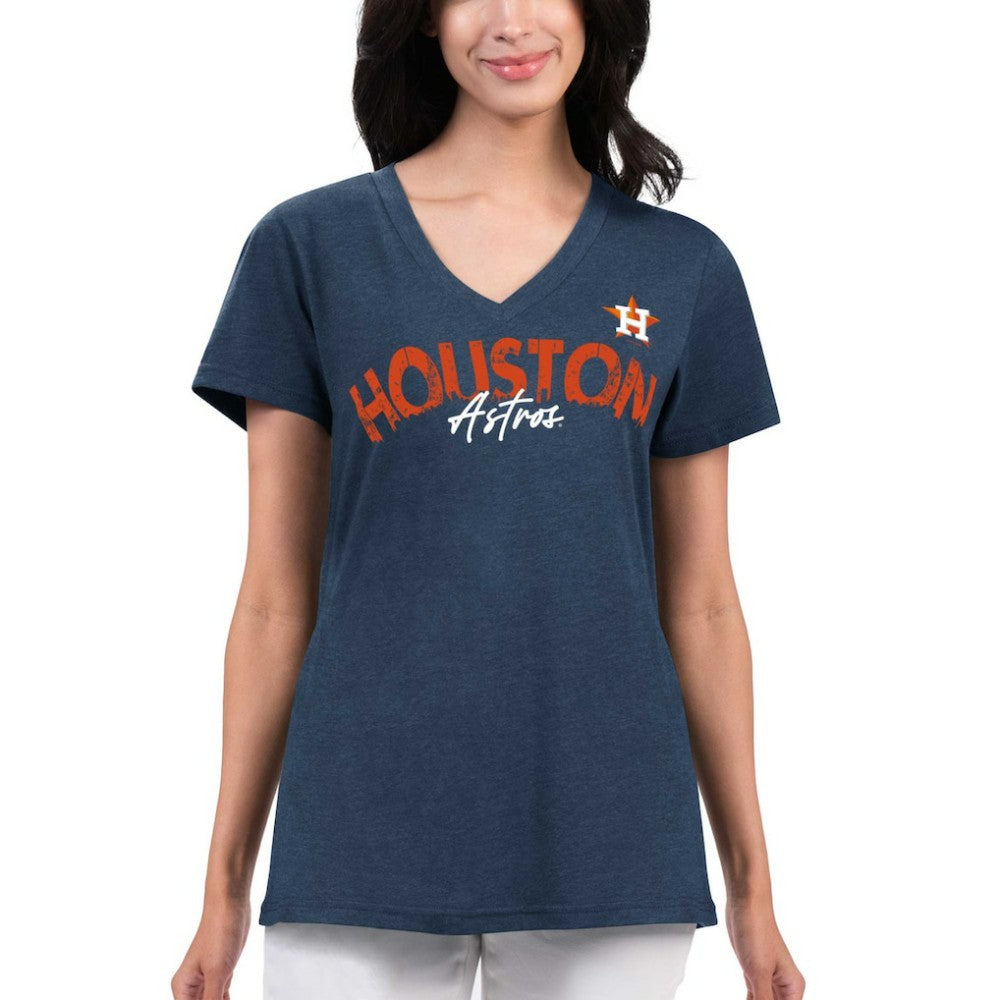 Houston Astros G-III 4Her by Carl Banks Women's Key Move V-Neck T-Shirt - Navy