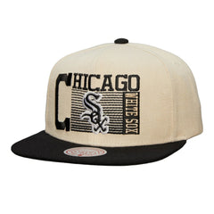 Chicago White Sox Cooperstown Collection Speed Zone Snapback Hat - Cream | Mitchell & Ness