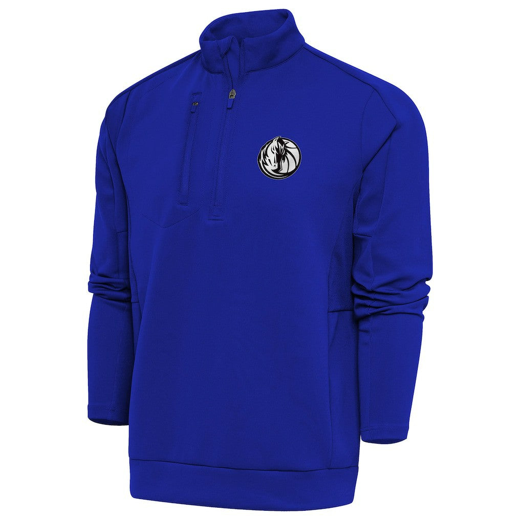 Dallas Mavericks Antigua Metallic Logo Generation Quarter-Zip Top sale - Blue for sale