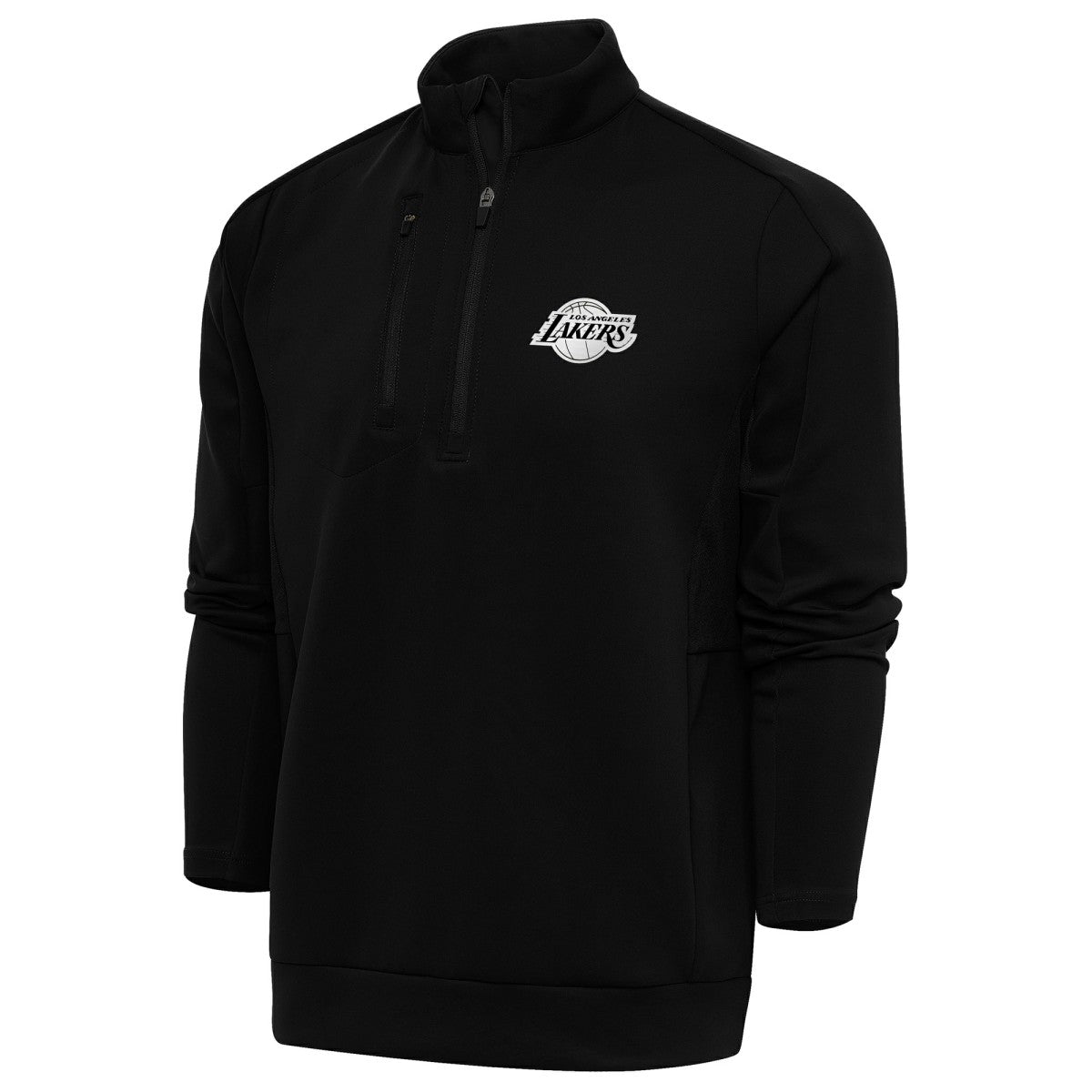 Los Angeles Lakers Antigua Metallic Logo Generation Quarter-Zip Top - Black for sale