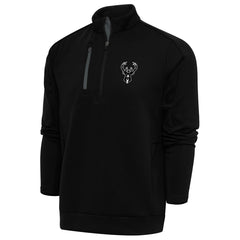 Milwaukee Bucks Antigua Metallic Logo Generation Quarter-Zip Top - Black sale