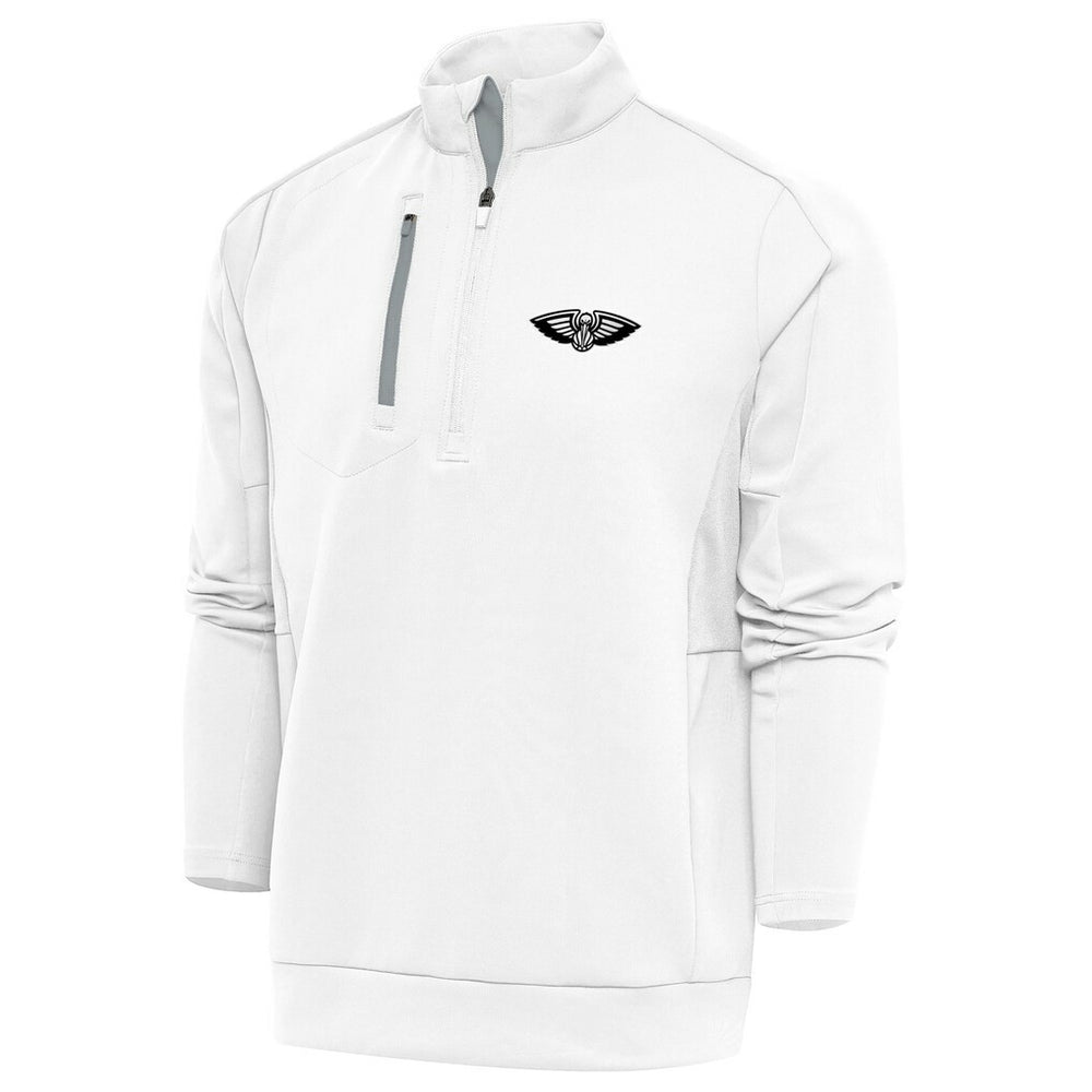 New Orleans Pelicans Antigua Metallic Logo Generation Quarter-Zip Top - White | New Era cheap