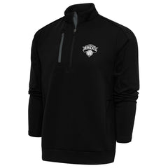 New York Knicks Antigua Metallic Logo Generation Quarter-Zip Top - Black | New Era online