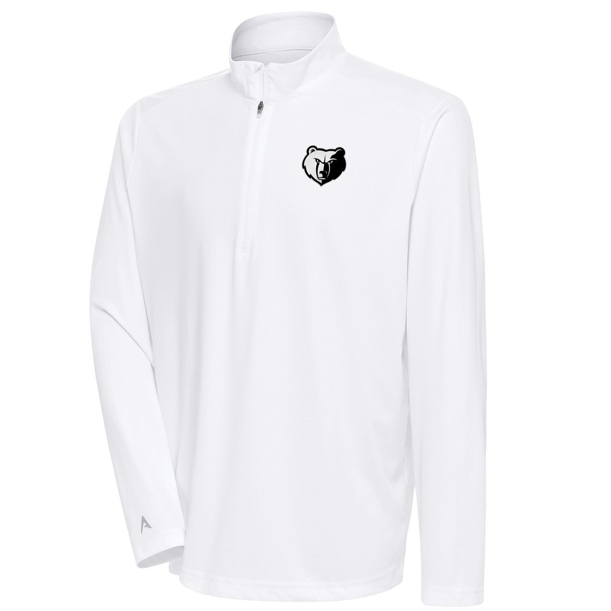 Memphis Grizzlies Antigua Metallic Logo Tribute Quarter-Zip Top - White outlet