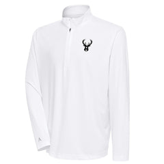 Milwaukee Bucks Antigua Metallic Logo Tribute Quarter-Zip Top - White outlet
