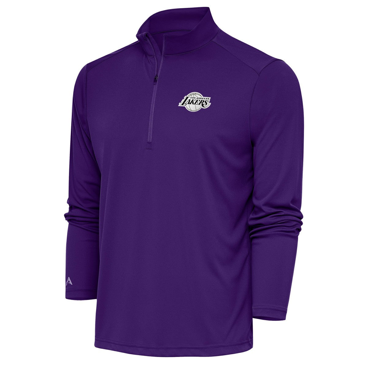 Los Angeles Lakers Antigua Metallic Logo Tribute Quarter-Zip Top - Purple on sale