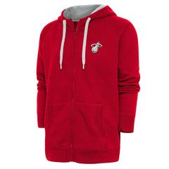 Miami Heat Antigua Metallic Logo Victory Raglan Full-Zip Hoodie - Red discount