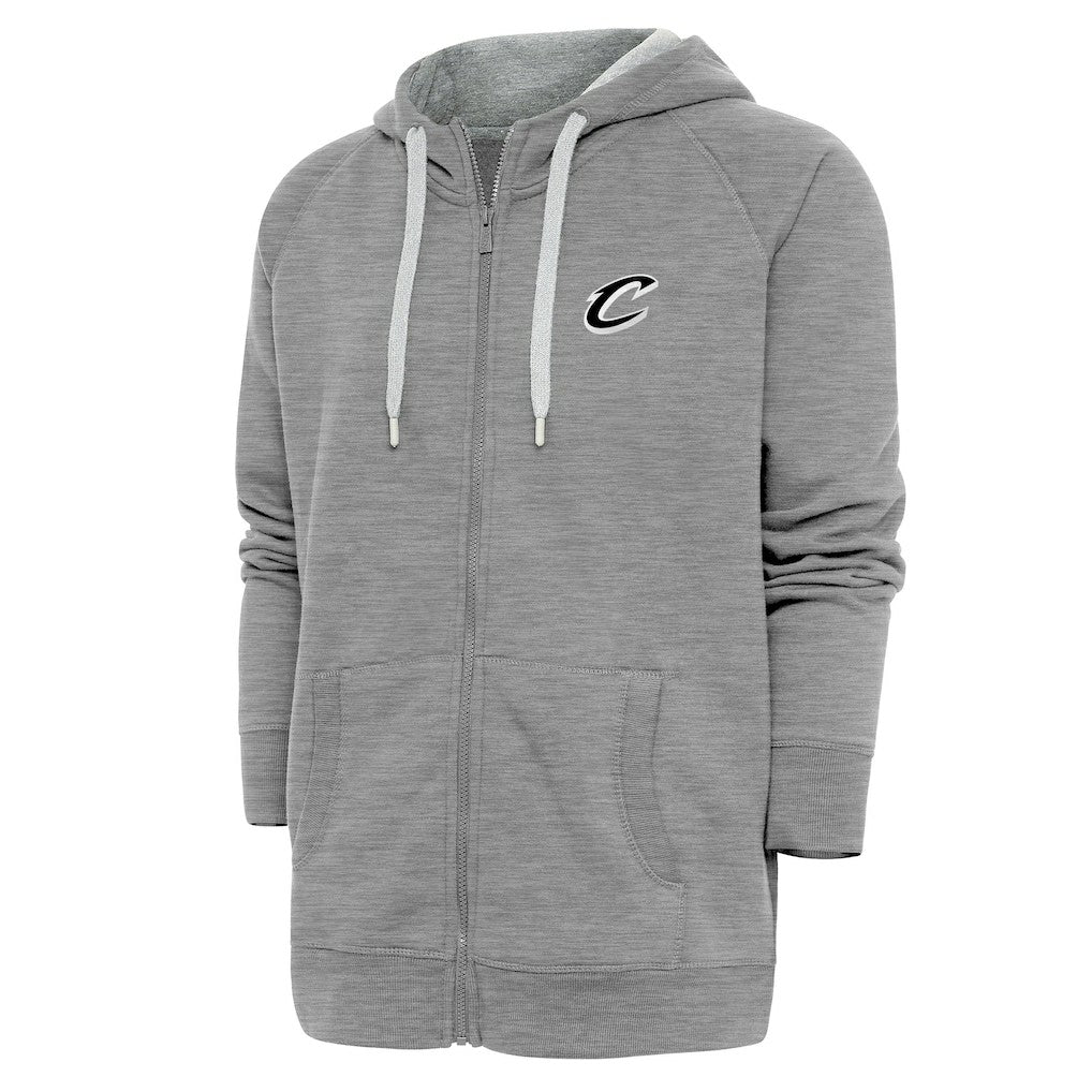 Cleveland Cavaliers Antigua Metallic Logo Victory Raglan Full-Zip Hoodie sale - Heather Gray for sale