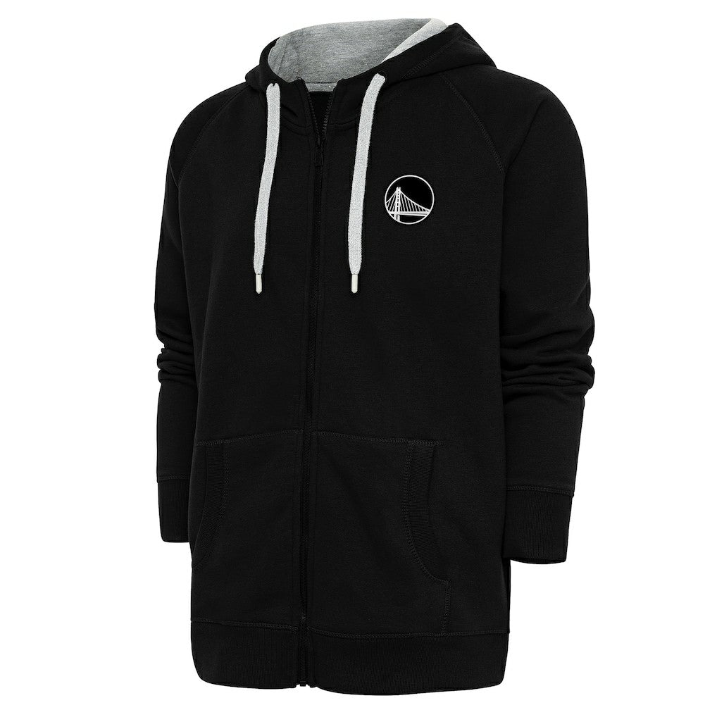 Golden State Warriors Antigua Metallic Logo Victory Raglan Full-Zip Hoodie sale - Black online