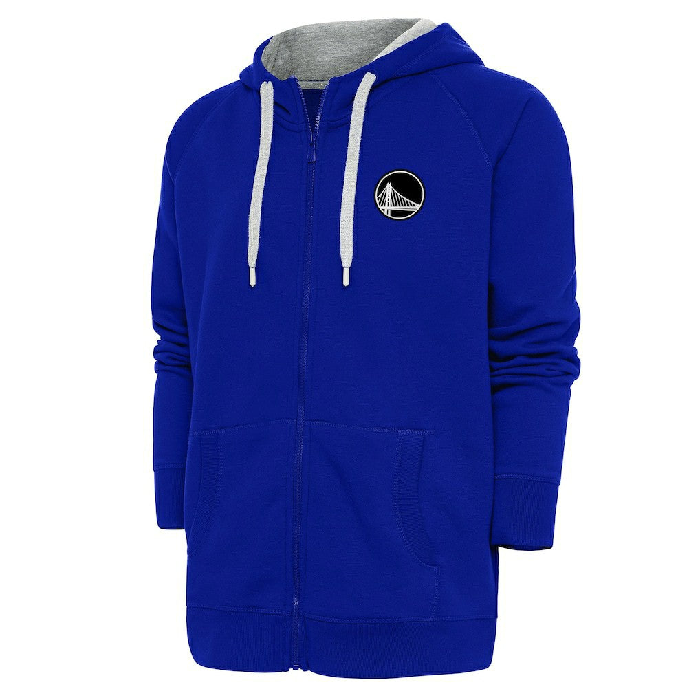 Golden State Warriors Antigua Metallic Logo Victory Raglan Full-Zip Hoodie - Royal outlet