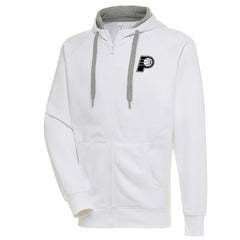 Indiana Pacers Antigua Metallic Logo Victory Raglan Full-Zip Hoodie - White on sale