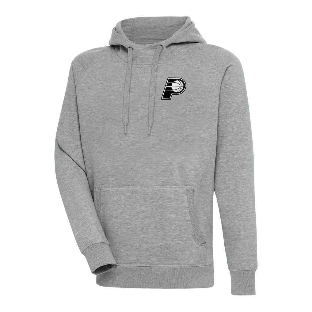 Indiana Pacers Antigua Metallic Logo Victory Raglan Pullover Hoodie - Heather Gray cheap