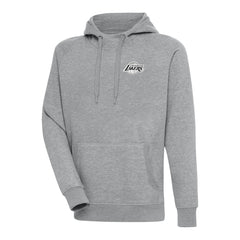 Los Angeles Lakers Antigua Metallic Logo Victory Raglan Pullover Hoodie - Heather Gray outlet