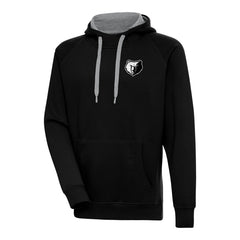 Memphis Grizzlies Antigua Metallic Logo Victory Raglan Pullover Hoodie - Black on sale
