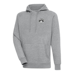 New York Knicks Antigua Metallic Logo Victory Raglan Pullover Hoodie - Heather Gray on sale