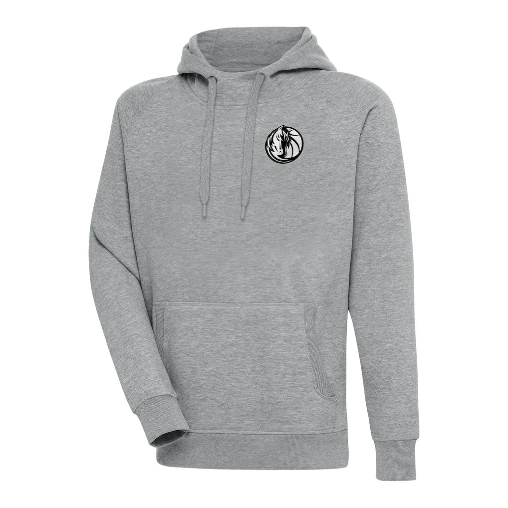 Dallas Mavericks Antigua Metallic Logo Victory Raglan Pullover Hoodie sale - Heather Gray discount