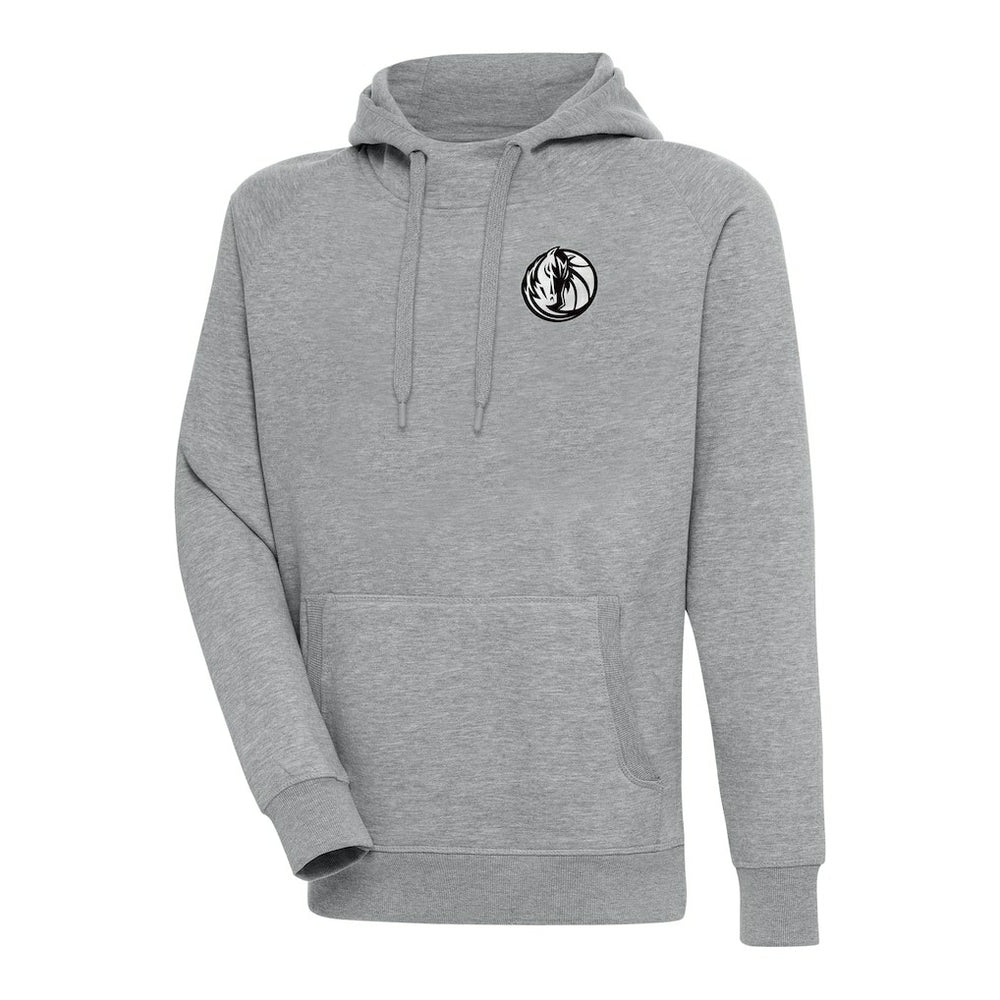 Dallas Mavericks Antigua Metallic Logo Victory Raglan Pullover Hoodie sale - Heather Gray discount