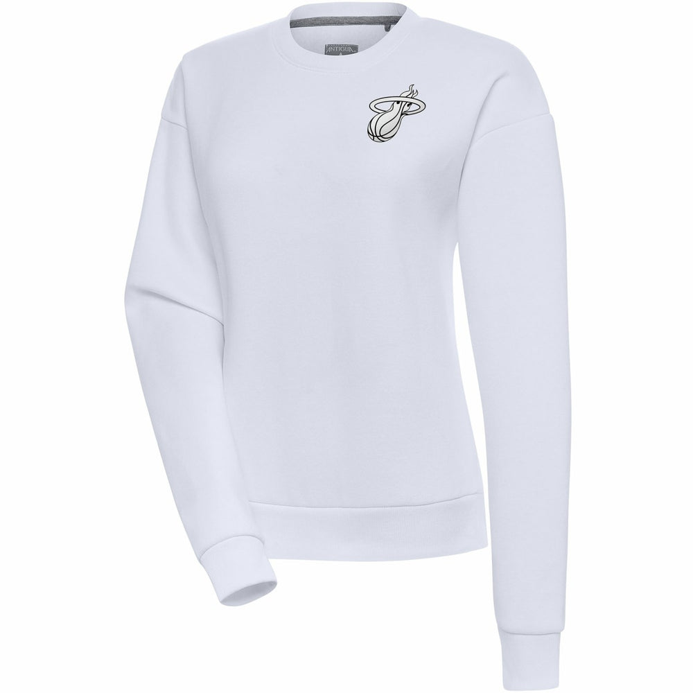 Miami Heat Antigua Women's Brushed Metallic Victory Pullover Sweatshirt - White outlet