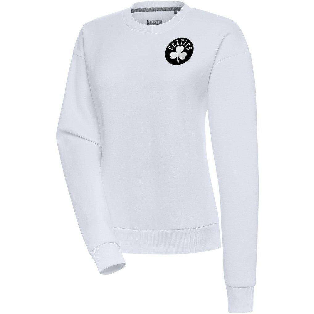 Boston Celtics Antigua Women's Brushed Metallic Victory Pullover Sweatshirt - White discount