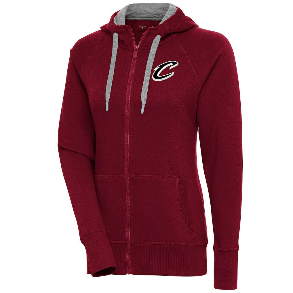 Cleveland Cavaliers Antigua Women's Brushed Metallic Victory Full-Zip Hoodie - Wine on sale
