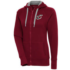 Cleveland Cavaliers Antigua Women's Brushed Metallic Victory Full-Zip Hoodie - Wine on sale