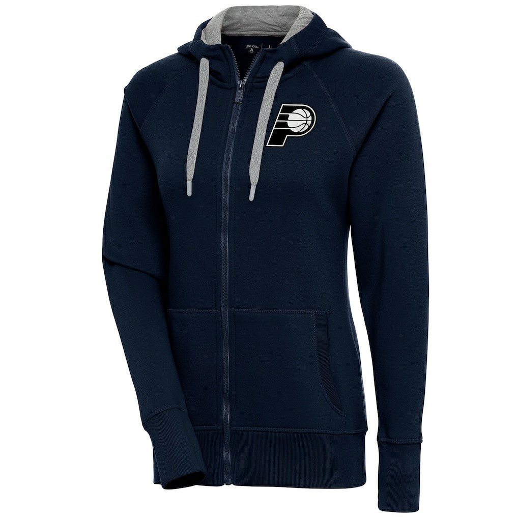 Indiana Pacers Antigua Women's Brushed Metallic Victory Full-Zip Hoodie - Navy sale