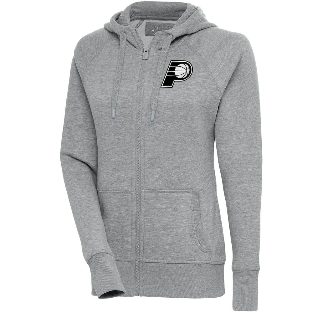 Indiana Pacers Antigua Women's Brushed Metallic Victory Full-Zip Hoodie - Heather Gray for sale