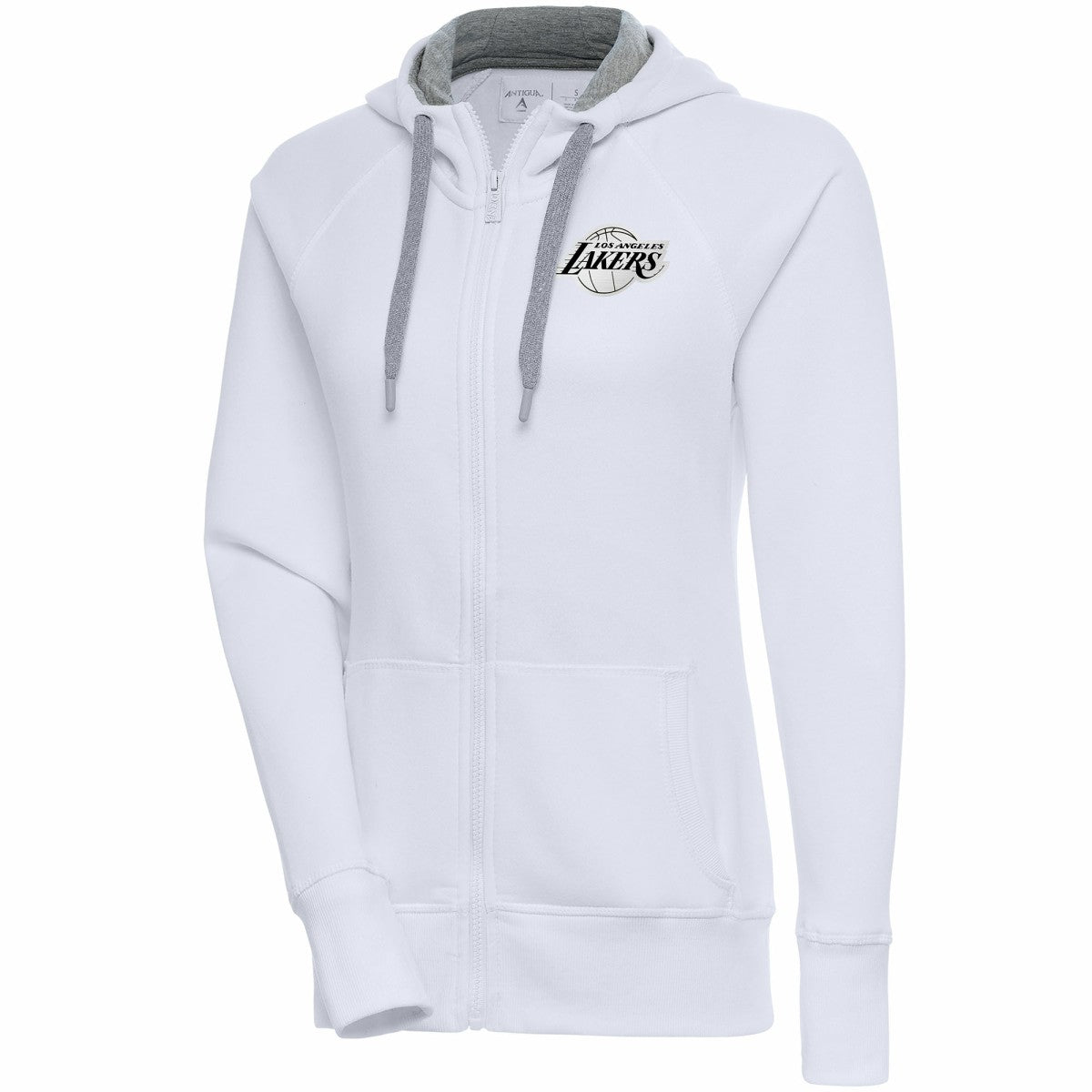 Los Angeles Lakers Antigua Women's Brushed Metallic Victory Full-Zip Hoodie - White shop