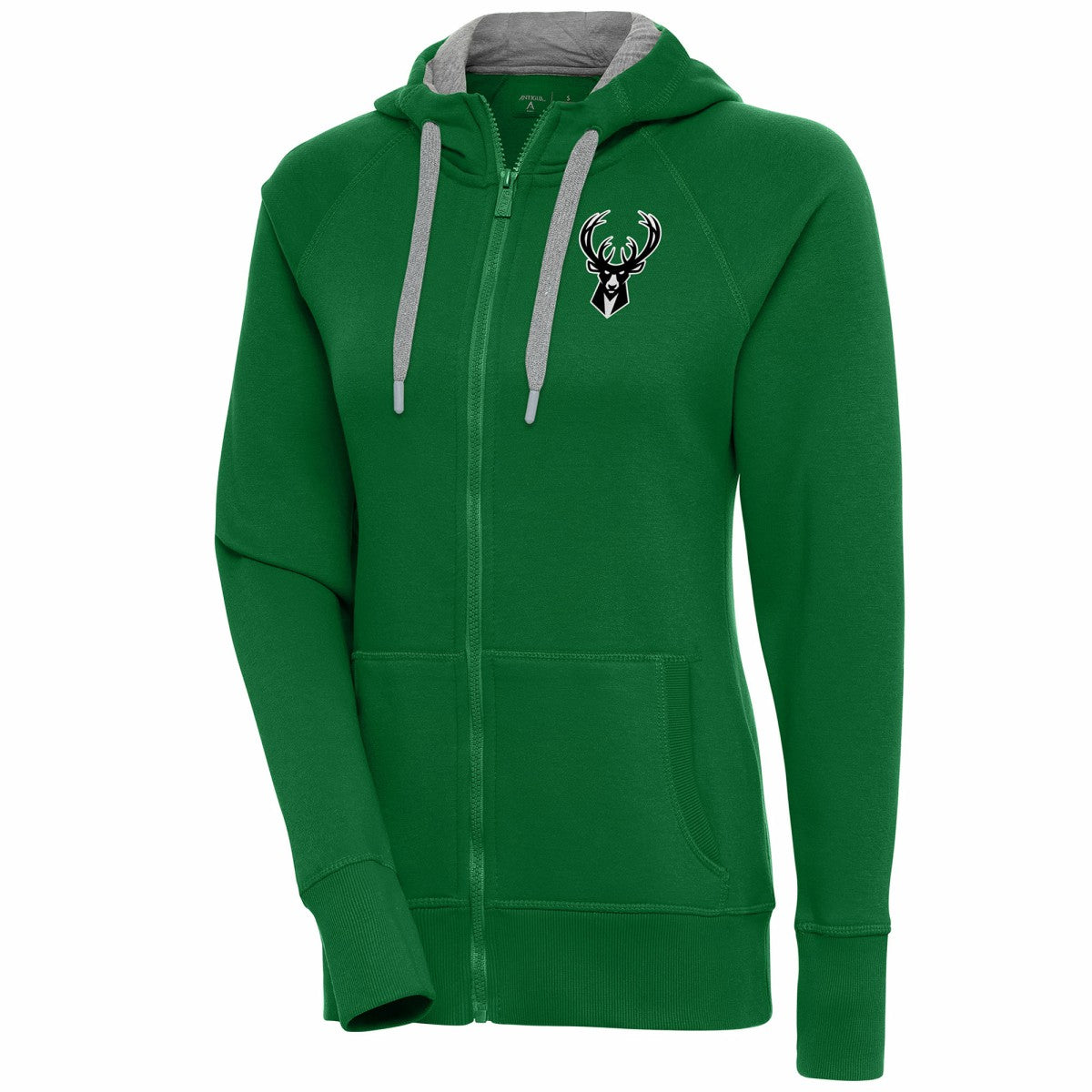 Milwaukee Bucks Antigua Women's Brushed Metallic Victory Full-Zip Hoodie - Hunter Green outlet
