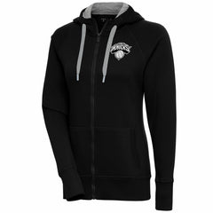 New York Knicks Antigua Women's Brushed Metallic Victory Full-Zip Hoodie - Black outlet
